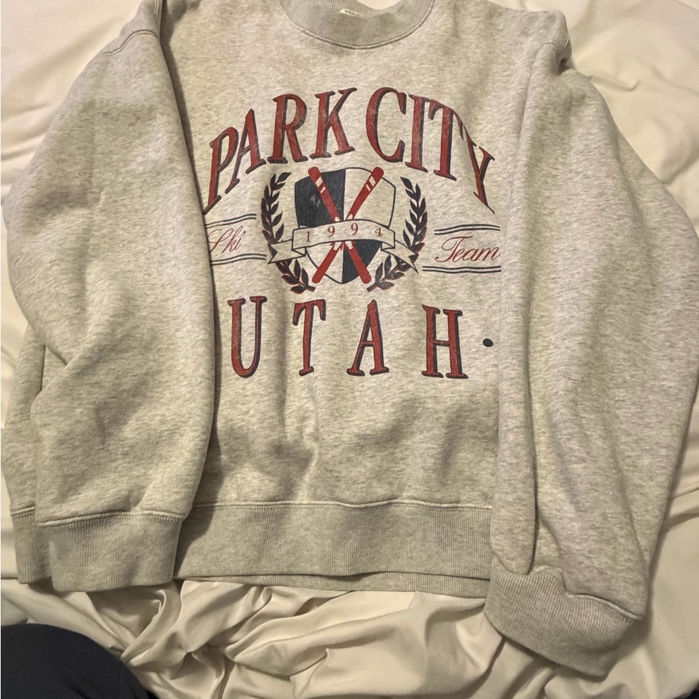 Abercrombie & Fitch Gray Park City Utah Crewneck Sweater